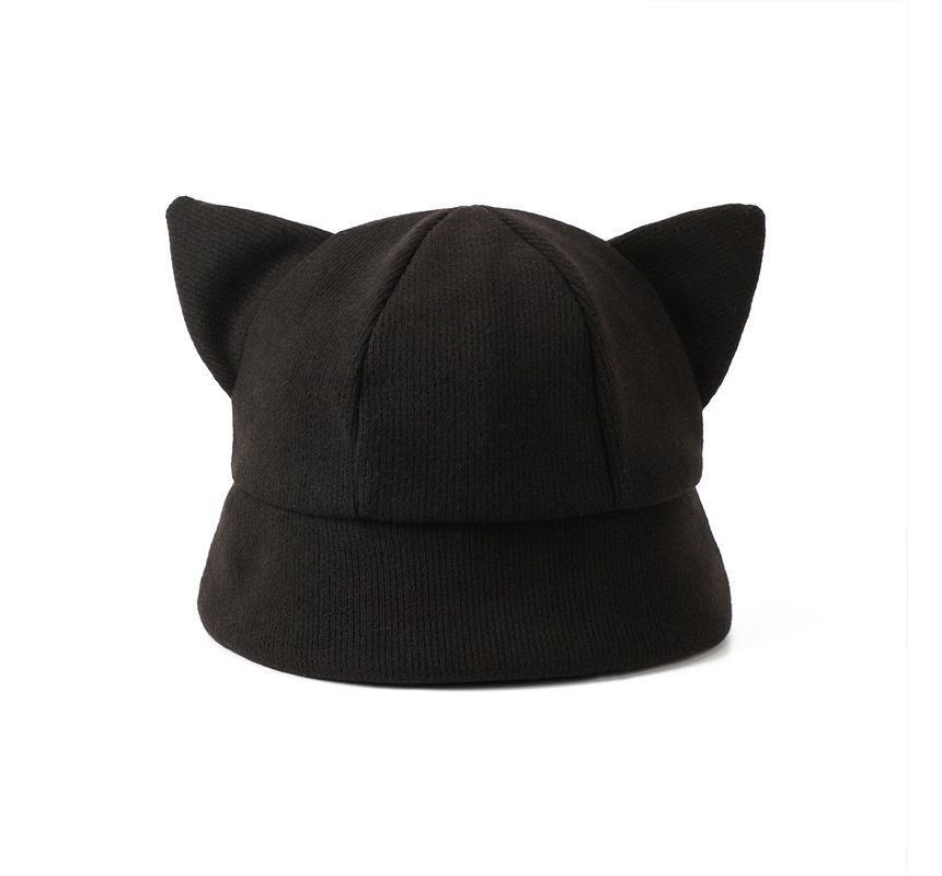 Knit Bucket Ear Cat Hat