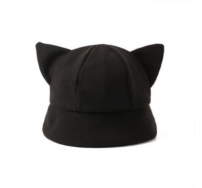 Knit Bucket Ear Cat Hat