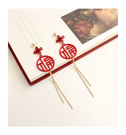 Clip-On Fringed / Earring Chinese Characters