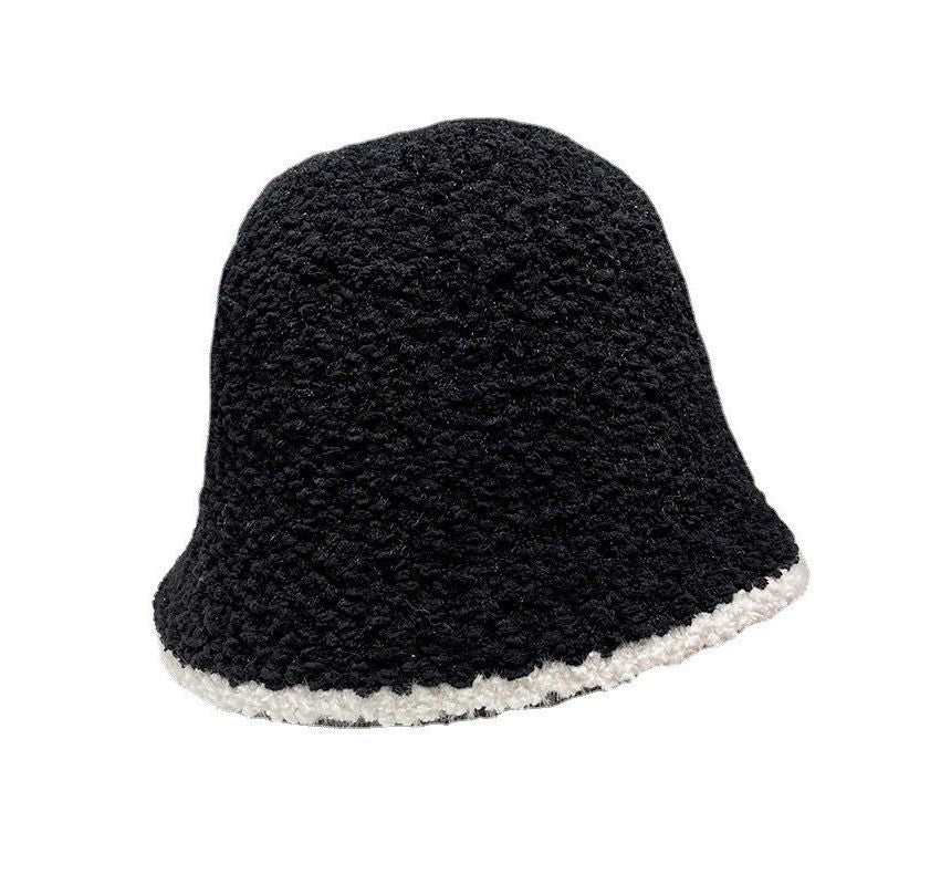 Sample Contrast Trim Faux Shearling Bucket Hat