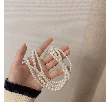 Faux Choker Layered Pearl