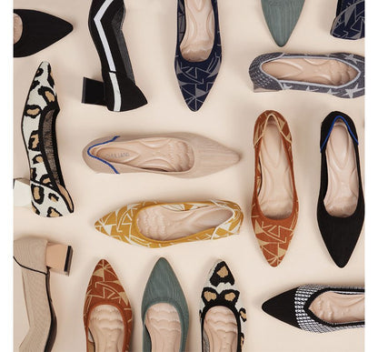 Wholesale Sample Block-Heel Pointed Knit Pumps