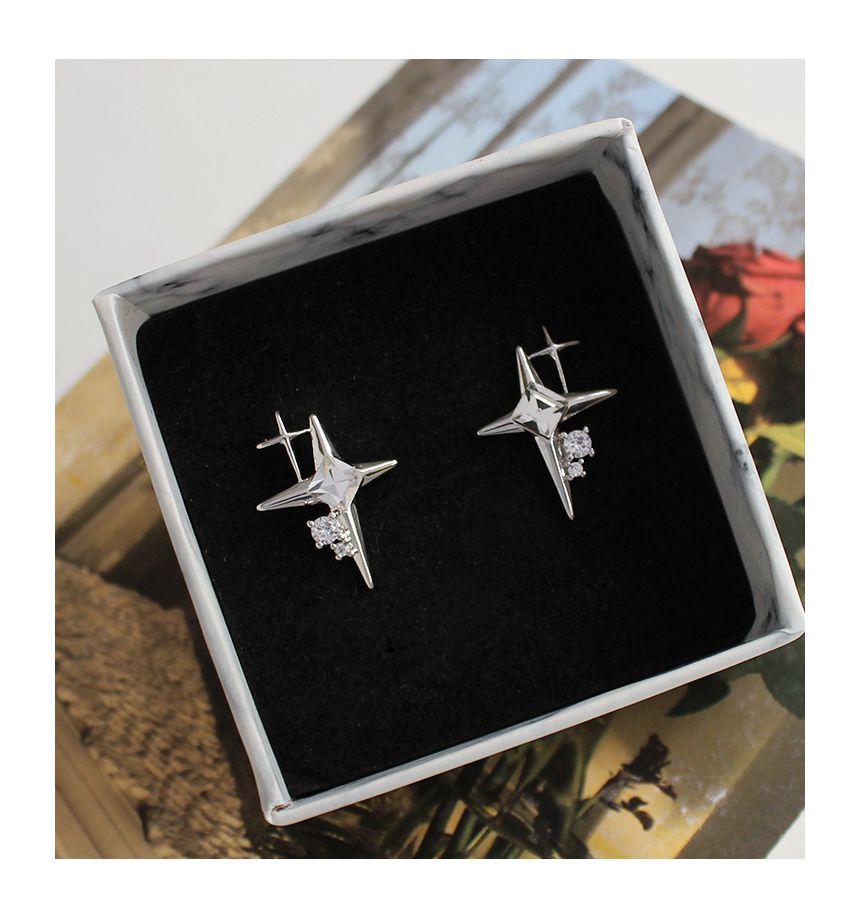 Rhinestone Alloy Star Earring