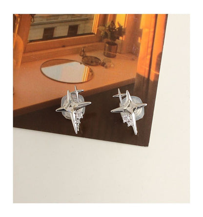 Rhinestone Alloy Star Earring