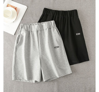 High Shorts Letter Waist Embroidered