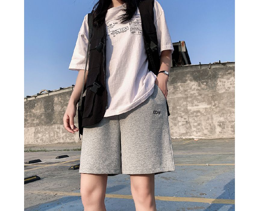 High Shorts Letter Waist Embroidered