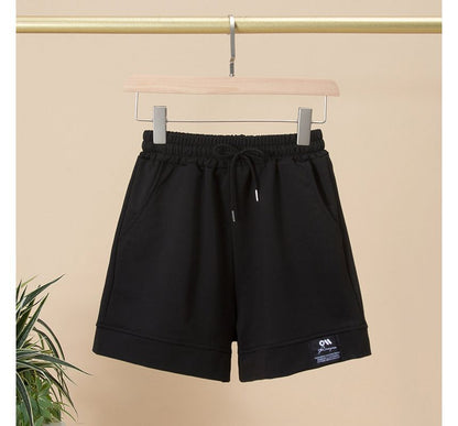 Label Plain High Applique Shorts Waist