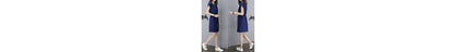 Plain Short-Sleeve Dress Mini V-Neck Drawstring-Waist A-Line