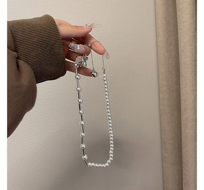 Choker Faux Alloy Pearl