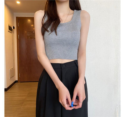 Neck Top Tank Square Plain