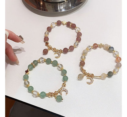 Sample Rhinestone Moon Charm Faux Crystal Bracelet
