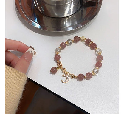 Sample Rhinestone Moon Charm Faux Crystal Bracelet