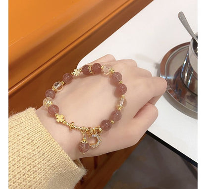 Sample Rhinestone Moon Charm Faux Crystal Bracelet
