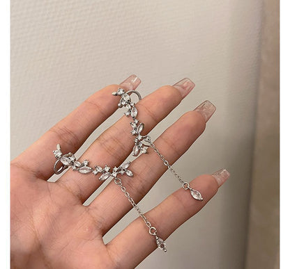 Cuff Rhinestone Drop Ear with Earring