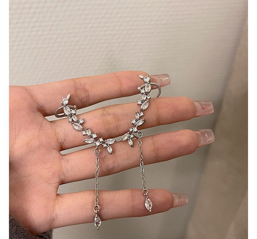 Cuff Rhinestone Drop Ear with Earring