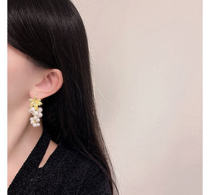 Drop Earring Faux Grape Pearl
