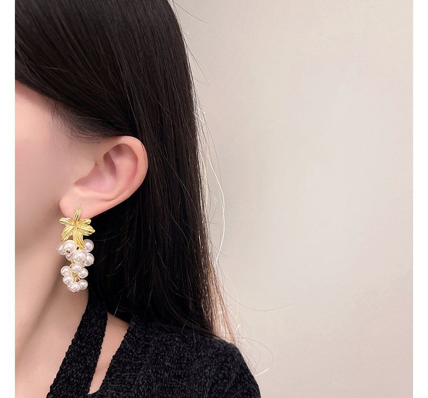 Drop Earring Faux Grape Pearl