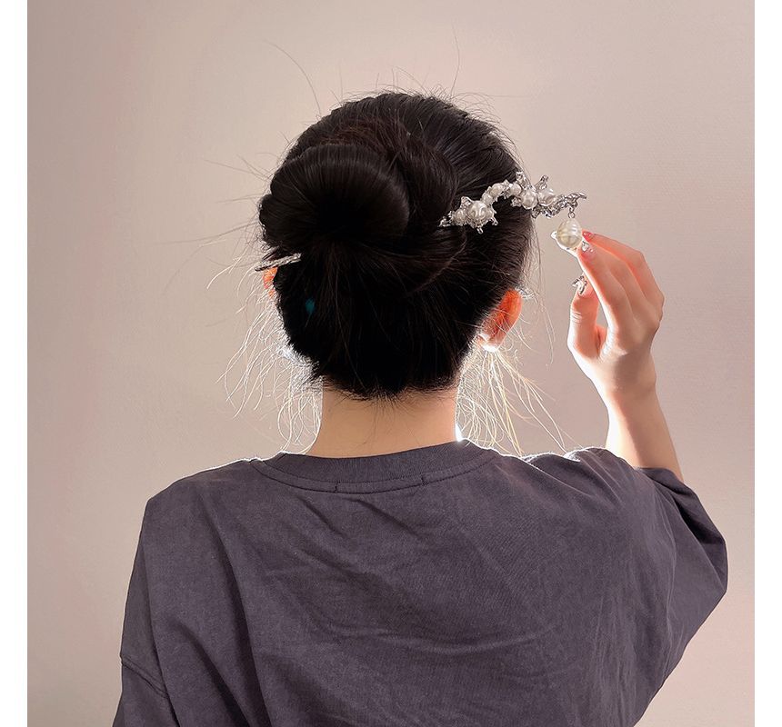 Alloy Hair Clip Faux Irregular Pearl