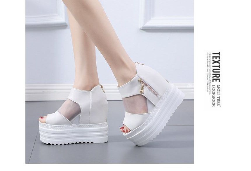 Wedge Sandals Platform Sheer