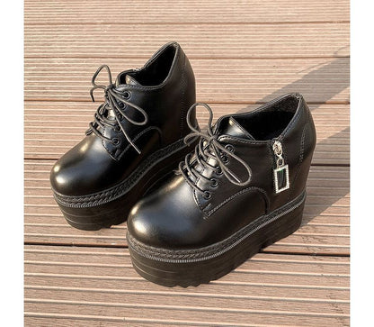 Platform Hidden Wedge Lace Ups