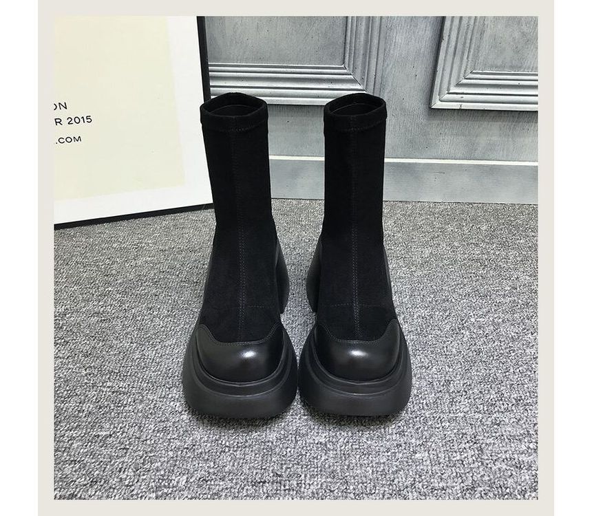Short Block Boots Heel Platform