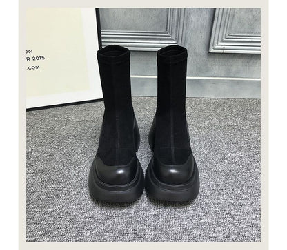 Short Block Boots Heel Platform