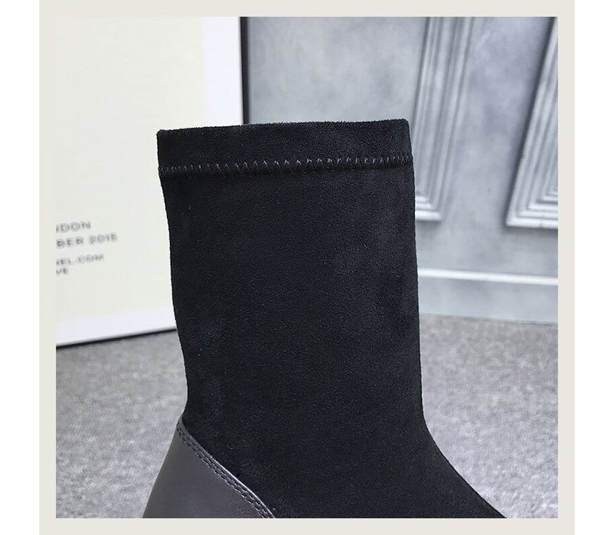 Short Block Boots Heel Platform