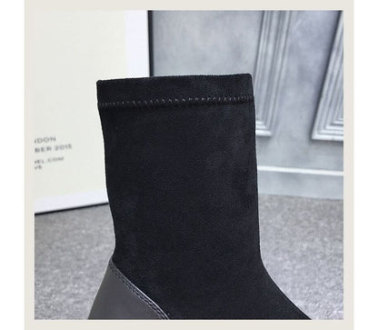 Short Block Boots Heel Platform