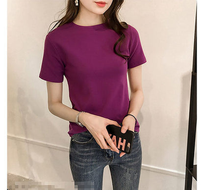 Short-Sleeve Crew Tee Neck Plain