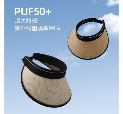 Piped Straw Sun Hat