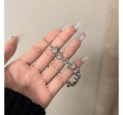 Alloy Rhinestone Bracelet Heart