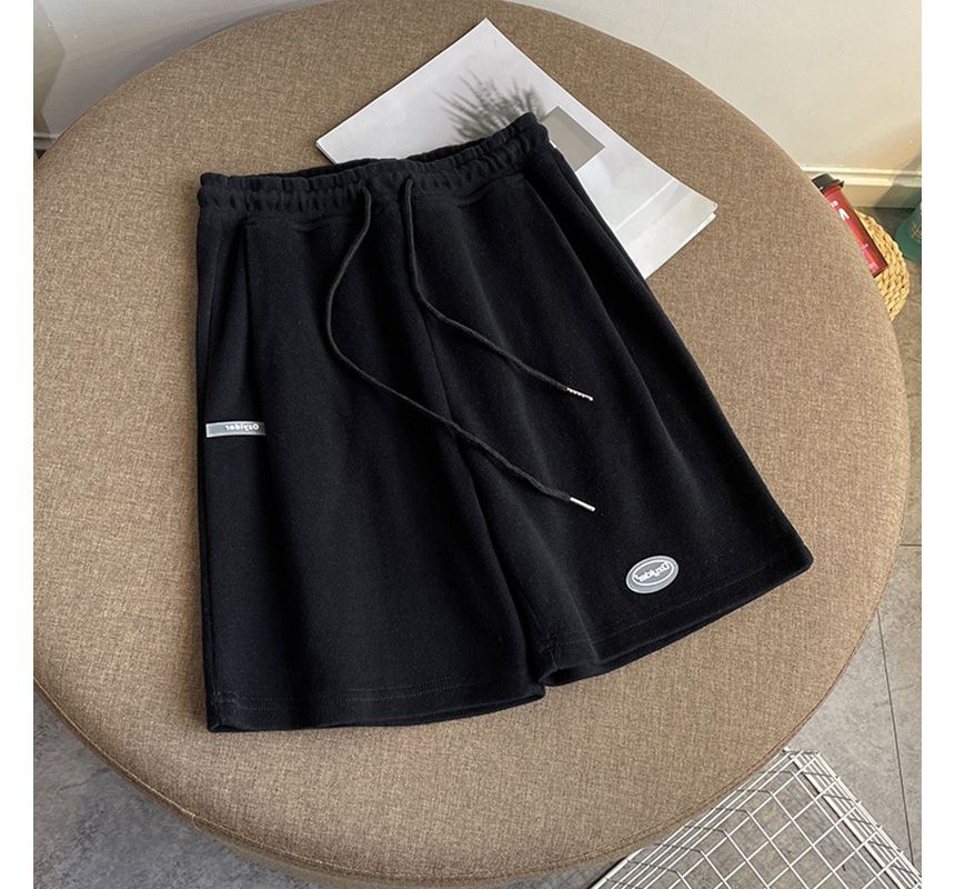 Lettering Waist Shorts Drawstring
