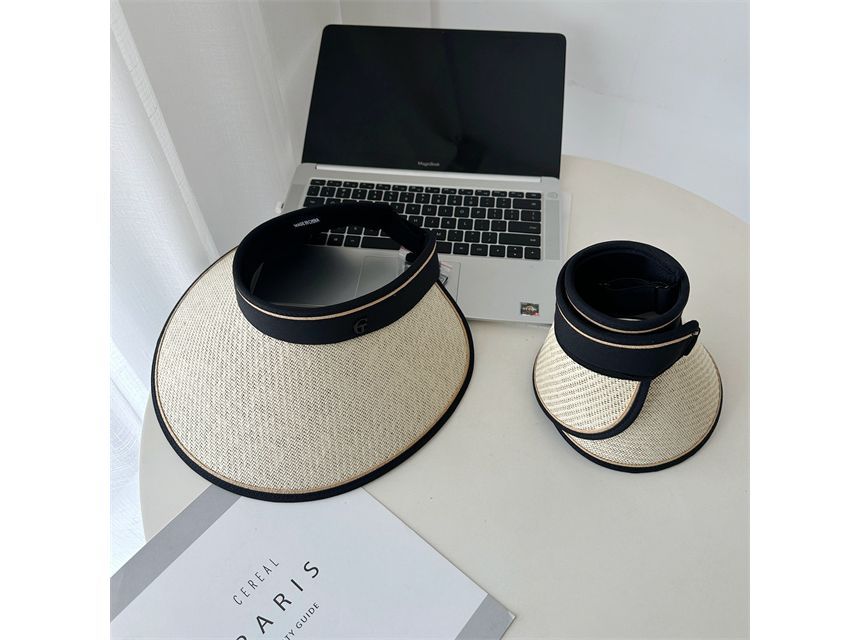 Hat Piped Straw Sun