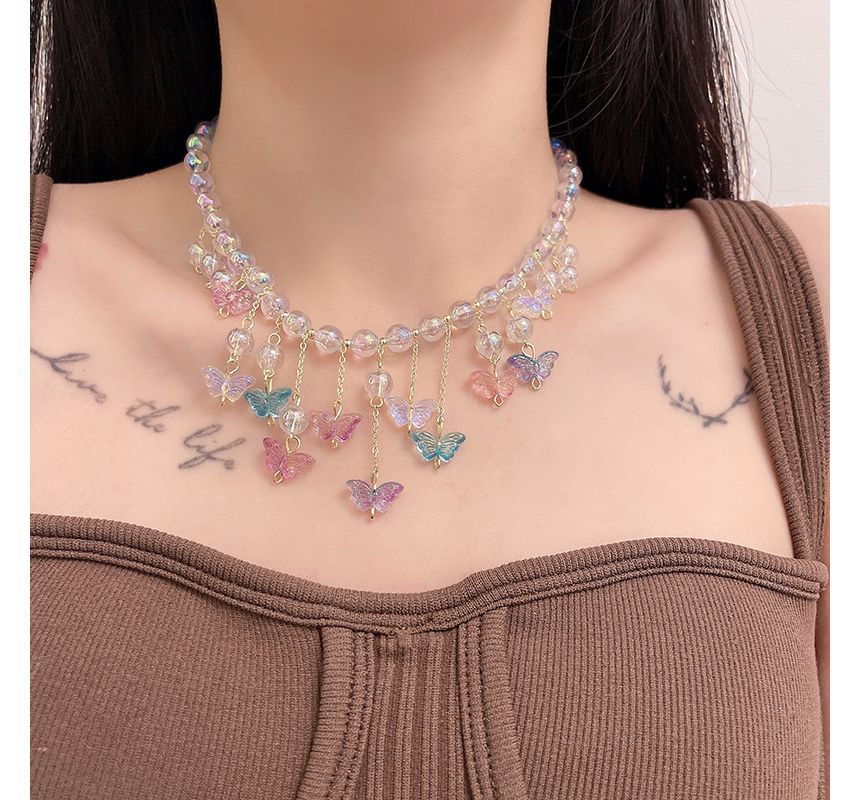 Choker Butterfly Fringed Alloy