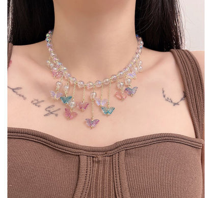Choker Butterfly Fringed Alloy