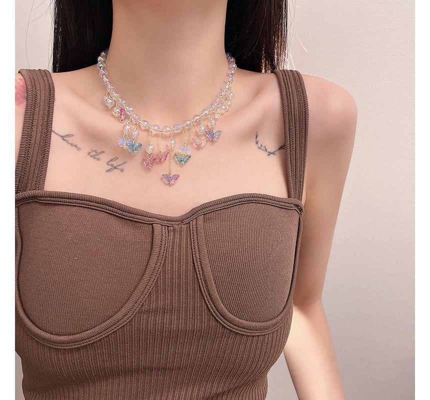 Choker Butterfly Fringed Alloy