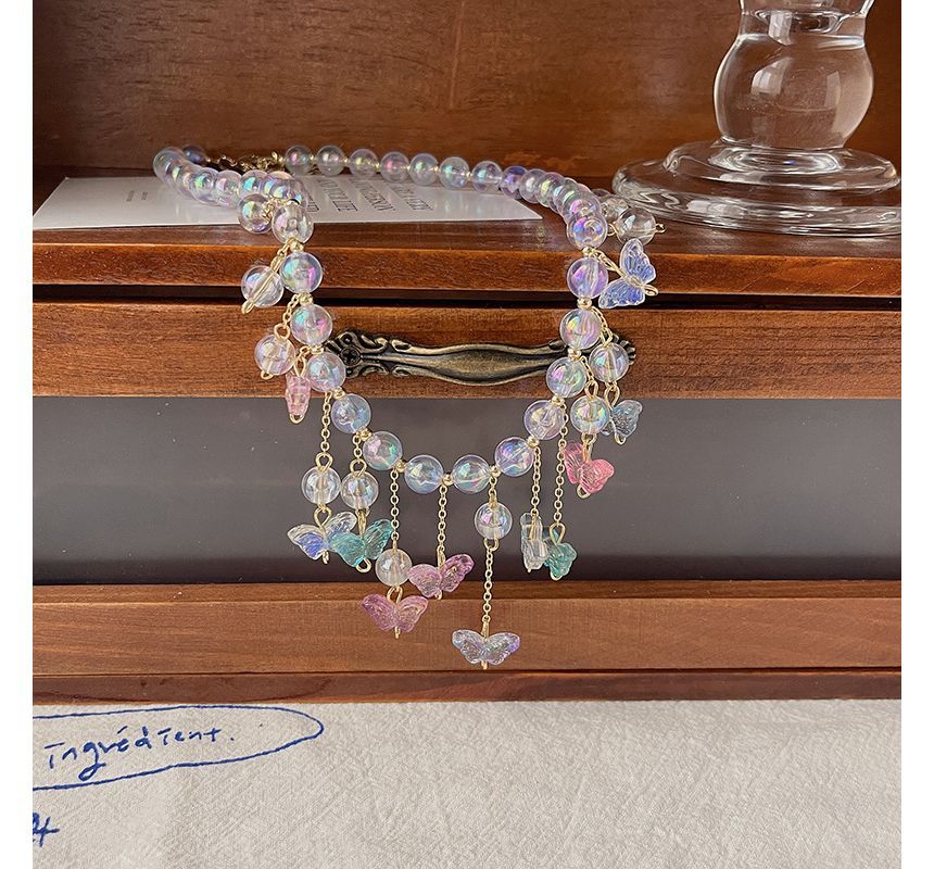 Choker Butterfly Fringed Alloy