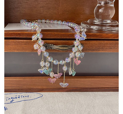 Choker Butterfly Fringed Alloy