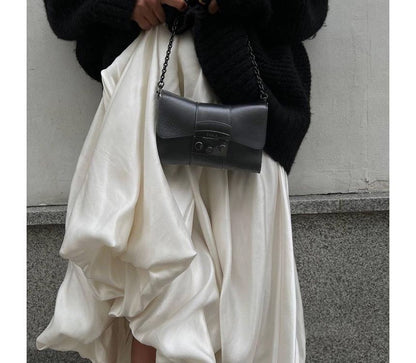 Maxi High Plain Skirt Waist A-Line