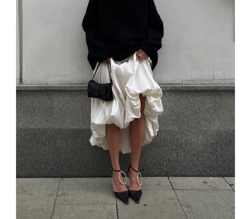 Maxi High Plain Skirt Waist A-Line