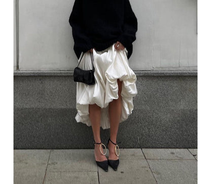 Maxi High Plain Skirt Waist A-Line