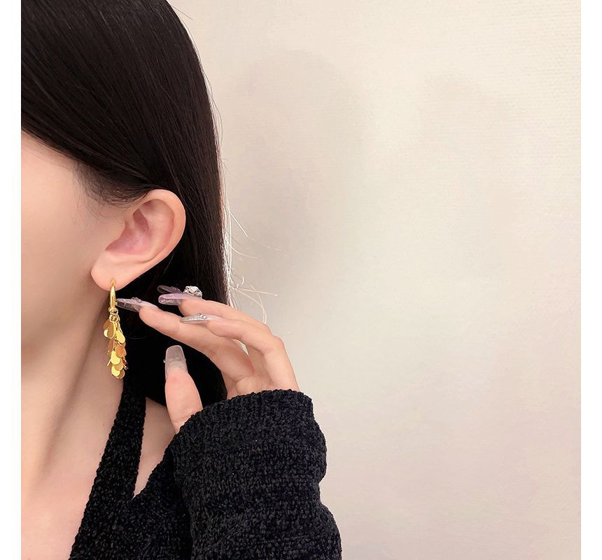 Alloy Droplet Earring Fringed