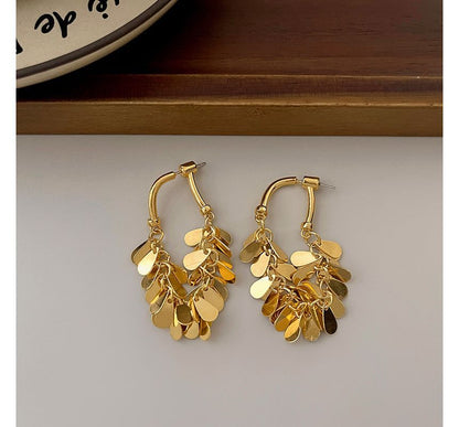 Alloy Droplet Earring Fringed