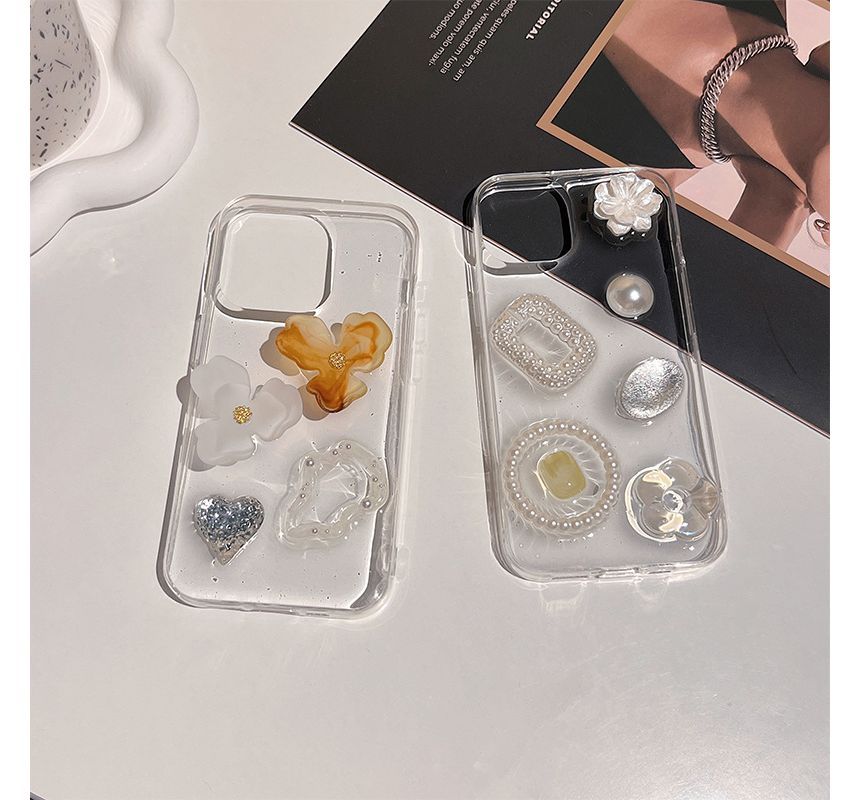 Embellished Transparent Phone Case