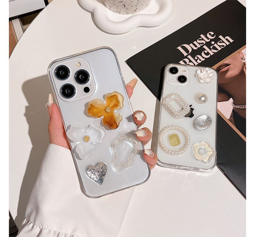 Embellished Transparent Phone Case