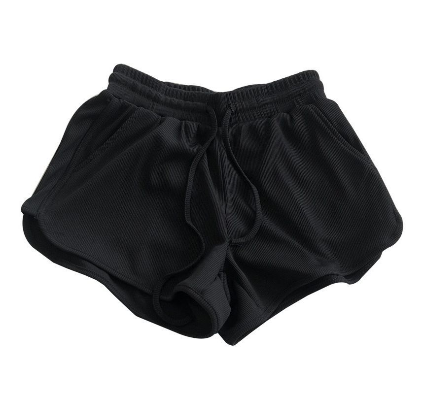 Drawstring Waist Plain Sweat Shorts