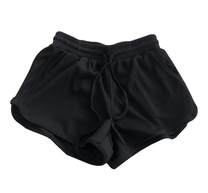 Drawstring Waist Plain Sweat Shorts