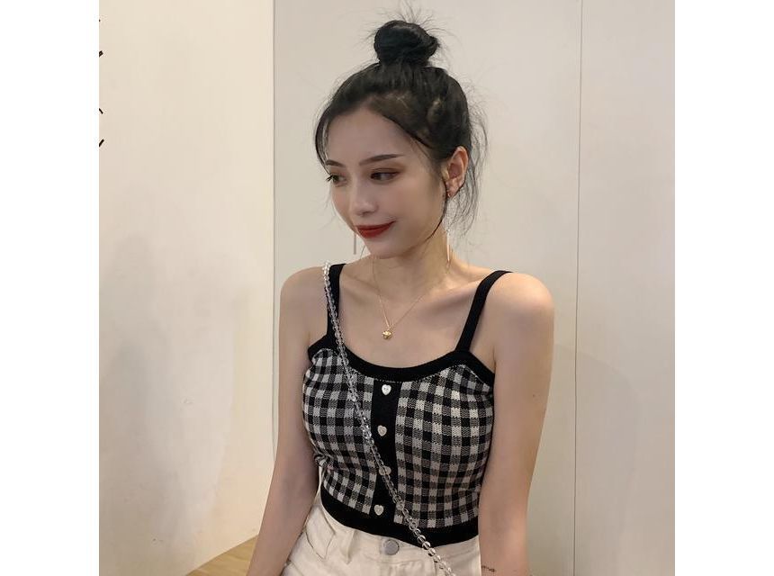 Plaid Cami Top