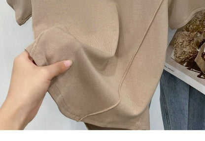 T-Shirt Plain Short-Sleeve Neck Round