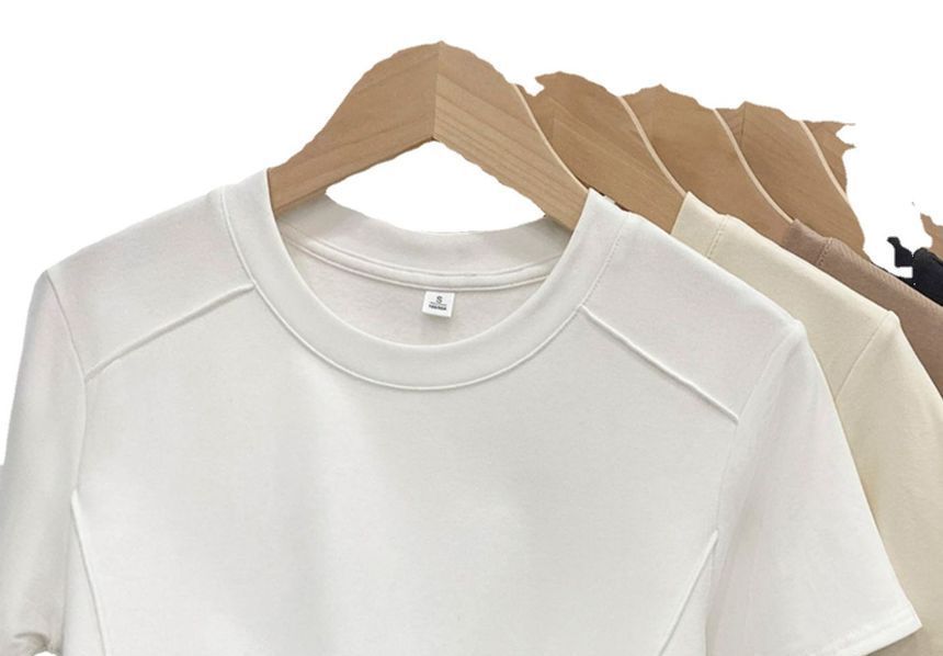 T-Shirt Plain Short-Sleeve Neck Round